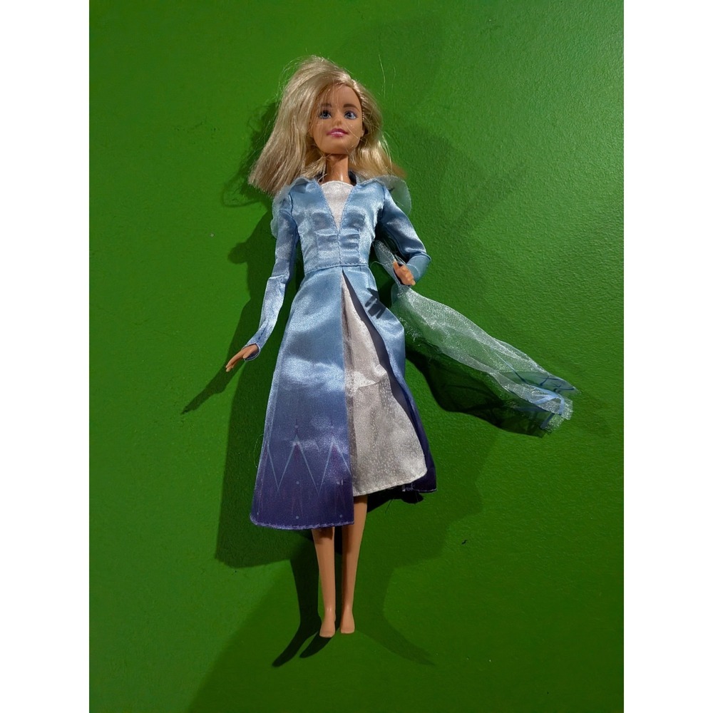 Mattel Barbie Doll Blonde with Beautiful Blue Wintery Shimmer Dress 2015